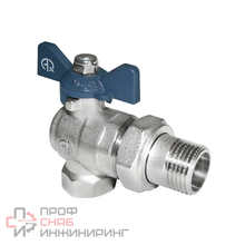 Кран шаровой с американкой угловой AQUALINK 1/2 бабочка