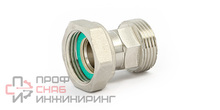 Соединение с накидной гайкой НВ 1" с плоской прокладкой и обратным клапаном никелиров
