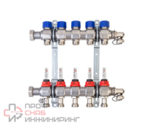 Коллекторы для теплых полов Hansa FBH 63 с расходомерами (5 контуров) Модель В