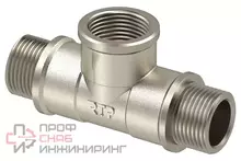 Тройник РосТурПласт, латунь, наружная/внутренняя/наружная резьба 1/2", никель, RTP