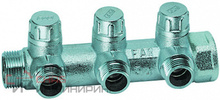 Запорный коллектор FAR 1" с 3 отводами 1/2"