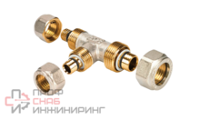 Тройник 20-20-20, Henco A, 8, обжим-обжим, латунь