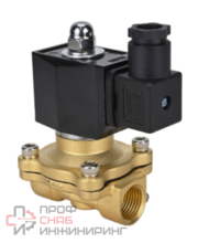 Клапан электромагнитный DN.ru VS300-VT-NC-220VAC 3/4" Ду20 Ру10, соленоидный двухходовой, корпус - латунь, уплотнение - Viton, резьбовой, нормально-закрытый, прямого действия, катушка - 220В