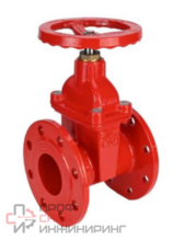 Задвижка клиновая 30ч39р (аналог МЗВГ) DN.ru GVWN1414S-2W-F-S red Ду100 Ру10/16 фланцевая, корпус - чугун GGG50, уплотнение - силикон, со штурвалом и невыдвижным штоком, цвет - красный