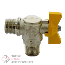 Кран Itap НН 1/2' газовый угловой бабочка желтая