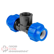 Тройник ПЭ VALFEX компрессионный Дн63х1 1/4"х63 ВР Ру16
