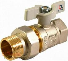 Кран шаровой CTM СТАНДАРТ для воды 1/2" с накидной гайкой бабочка