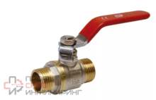 Кран шаровой TIM 1 шш «STANDARD» (длиный рычаг красный) никель