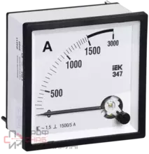 Амперметр IEK Э47 72х72мм 1500/5А кл. точн. 1.5 IPA10-6-1500-E