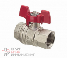 Кран шаровой, Optibal Oventrop DN-15, 1/2", ВВ, PN, бар-16, ручка-бабочка, никелированный