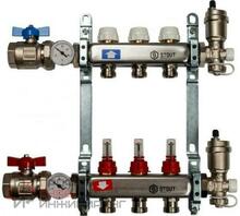 Коллектор STOUT из нержавеющей стали в сборе с расходомерами 3 вых.