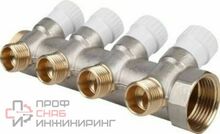Коллектор распределительный с запорными клапанами Stout SMB 6852 1" 4 выхода