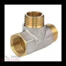 Тройник Aquasfera латунь Ду20 м/р/р никель 9035-02