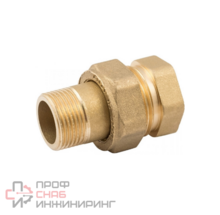 Сгон американка, прямой, НВ, 1 1/2", 1 1/2", латунь, с плоским уплотнением ELSEN