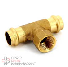 Тройник 28-3/4"-28 Viega Sanpress, 2217.2, пресс-резьба, вн., бронза