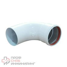 Дымоход Отвод Wolf DN80 90° цвет белый для CGG /FGG
