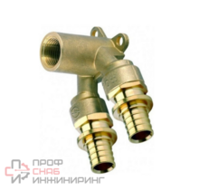 Угольник настенный, проточный, двойной, В, 20, 1/2", латунь ELSEN