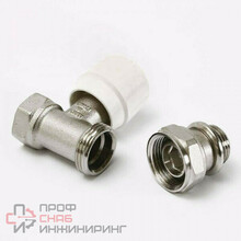 Вентиль ручной быстрого монтажа Uni-fitt HВ 1/2" с разъёмным соединением, никелированный