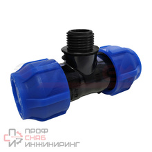 Тройник ПЭ компрессионный Дн50х1"х50 НР Ру16 VALFEX 1210025010050