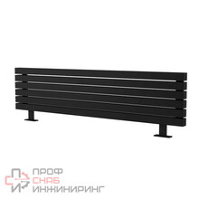 Стальной напольный радиатор отопления Warmmet Power 60HN ширина 1250 мм секций 4 цвет черный тип подключения: нижнее левое