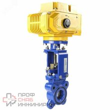 Задвижка шиберная ножевая DN.ru GVKN1331N-2W-Fb-ISO Ду65 Ру10 межфланцевая, с невыдвижным шпинделем, корпус - чугун GGG-40, уплотнение - NBR, с электроприводом DN.ru MT-N-010EM-O1-380VAC-У1 380В