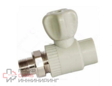 Кран шаровой PP-R сер Дн20х1/2" НР прям д/рад РосТурПласт