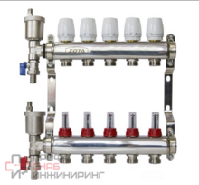 Коллекторная группа Zota с расходомерами и со сливным краном л3576