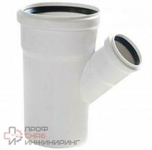 Тройник 45° 110-50, Rehau RAUPIANO Plus, раструб-труба, белый