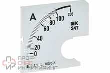 Шкала сменная для амперметра Э47 100/5А-1.5 96х96мм IEK IPA20D-SC-0100