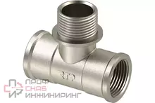 Тройник РосТурПласт латунь Ду15 м/р/м никель