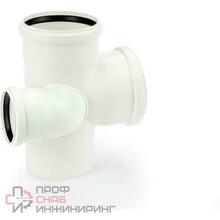 Крестовина, 87°, 110, 75, 110, PP (полипропилен)  разнопроходная с увеличенным проходом справа