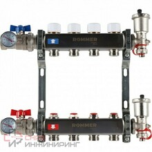 Коллектор ROMMER из нержавеющей стали в сборе без расходомеров 4 выхода
