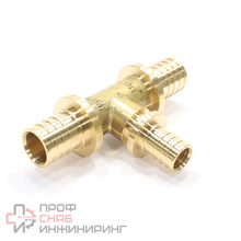 Тройник 25-16-25, WAAG Axial, надв.гильза-надв.гильза, латунь