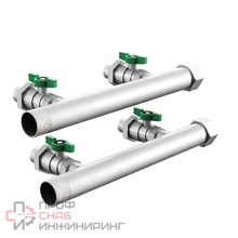 Коллектор Grundfos CMBE TWIN 1 1/2"х1 1/4" 4 вых., c шаровыми кранами, латунь