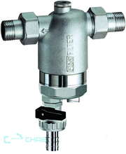 Фильтр FAR 100 мкм с магнитной вставкой под манометр Max: 95 °C 25 бар 1/2" НР
