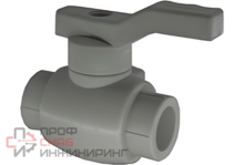 Кран шаровой РосТурПласт PP-R полный проход 25 серый