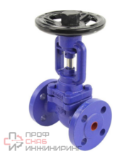 Клапан запорный сильфонный DN.ru VSO1121M-F-S Ду20 Ру16, фланцевый, корпус - чугун GG25, уплотнение - металл, управление - штурвал