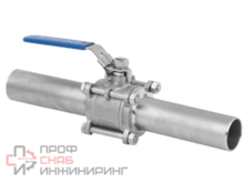 Кран шар нерж 3-х сост Benarmo Ду25 Ру63 п/привар полн