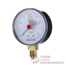 Манометр радиальный ROMMER, 50 мм, 0...10 бар, 1/4