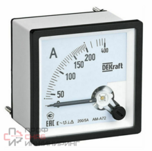 Амперметр аналоговый Dekraft 100/5А AC 96х96мм КТ 1,5 трансф. подкл.