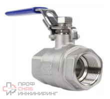 Кран шаровой DN.ru BV3232 (2pс) FP-T-H Ду65 Ру40 полнопроходной двухходовой, нержавеющая сталь 316 CF8M, внутренняя резьба, уплотнение - PTFE, ручка-рычаг