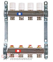 Коллектор Uni-fitt OPTIMAL 1" х 3 вых 3/4" с балансировочными и термостатическими вентилями