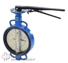 Затвор дисковый поворотный чугун Сантехкомплект Ду 80 Ру16 межфл с рукояткой диск чугун манжета EPDM RMCX