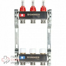 Коллектор ROMMER из нержавеющей стали с расходомерами 3 выхода