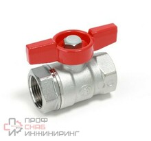 Кран шаровой Giacomini R251D 3/4" ВВ, ручка-бабочка красная, хромированный