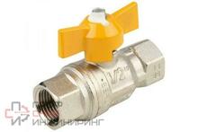 Кран ВВ 1/2' газовый бабочка желтая BERLIN