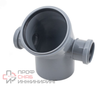 Отвод 110x45 с выходом 50 (левый+правый) Политэк