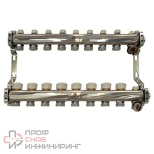 Коллекторный блок для теплого пола и радиаторного отопления 1"x3/4"EU отверстий-8, в комплекте: термостат., Gekon_Armatura