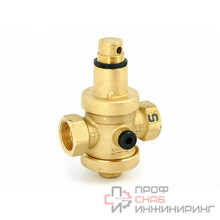 Редуктор давления Uni-fitt 3/4" В 0,5-6 бар PN25 с отверстием под аксиальный манометр 1/4"