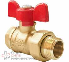 Кран шаровой VALFEX латунный OPTIMA для ВОДЫ 1/2" ВР/НР бабочка, VF.227.L0B1.012.Bir